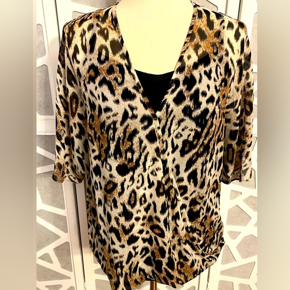 Charming Charlie Tops - Leopard Print Charming Charlie’s Spring Shirt, Size Medium